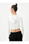 Ultra Crop Hooded T-Shirt Printed Long Sleeve Ribbed Cotton - 4