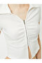 Zipper Polo T-Shirt Short Sleeve Slim Fit Cotton Ribbed - 5