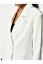 Blazer Jacket with Ribbed Double-Breasted Collar and Buttons, Viscose Fabric - 5