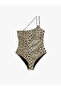 Leopard Patterned Swimsuit One Shoulder - 6
