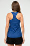 Indigo Regular Plain Micro Open Collar Sleeveless Women's T-Shirt Sf0709 - 3