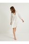 Scallop Beach Dress Balloon Sleeve V-Neck Flounces