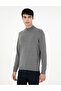Gray Melange Slim Fit Half Turtleneck Basic Knitwear Sweater 50296548-Vr086 - 3