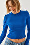 Women's Cobalt blue Princess Sleeve Ribbed Blouse 2111 60351109 - 6