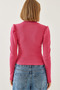 Women's Fuchsia Princess Sleeve Ribbed Blouse 2111 60351109 - 5