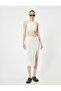 Halter Neck Dress Midi Window Detailed Front Slit Slim Fit - 3