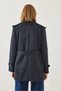 Women's Navy Blue Front Aller Detail Medium Length Trench Coat 2423 60351113 - 4