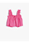 Square Collar Crop Tank Top - Strappy Ruffle Detailed - 2