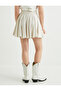 Flounced Mini Skirt Regular Waist Viscose Linen Blend - 5