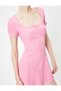 A-line Mini Dress Short Sleeve Square Neck Comfortable Fit - 5