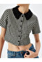 Tweed Shirt Jacket Buttoned Classic Collar Short Sleeve Slim Fit - 5
