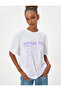 Oversize T-Shirt Printed Short Sleeve Crew Neck Cotton - 3