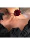 Burgundy Velvet Rose Necklace