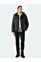Slim Fit Hooded Faux Leather Puffer Jacket - 2