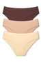 3-Piece Cotton Women's Panties with Elastic Waist and Legs