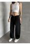 Asia Side Buckle Black Baggy Bol Leg Jeans - 4