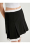 Mini Pleated A-Line Skirt Double Layer Color Contrast - 5