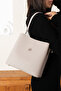 Women's Magnetic Snap Closure Vegan Leather Embossed Printed Hand and Shoulder Bag - 5