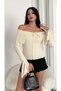 Women's Double Zipper Madonna Collar Sleeve Slit Knitwear Sweater Cardigan