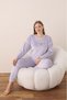 Women's Plus Size Curve French Velvet Round Neck Long Sleeve Pajamas Set - 5