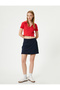 Polo Neck Crop T-Shirt Short Sleeve Ribbed Cotton - 2
