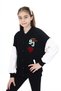 Girls' College Collar Snap Closure Pocket Low Shoulder Printed Color Block Knitted Cardigan - 2 Thread - 3