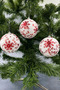 Christmas Tree Ball Luxury Red Snowflake Printed 3 Pieces 8 cm - 7