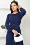 Pleated Aerobin Dress Navy Blue SS2339 - 5