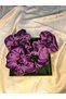 Purple Hairpin Girl Child Handmade Soft Cotton Velvet Bagel Hair Clip Buckle031 - 5