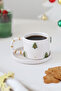 Handmade Ceramic Mug with Christmas Pine Tree Figure and 24K Gold Decoration 170ml - 5