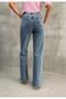 Belted Stone Detail Lycra Palazzo Wide Leg Jeans - 3