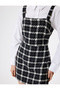 Square Neck Sleeveless Jumpsuit with Tweed Salopet Shorts - 5