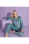 New Season Star Patterned Trend Model Velvet Mother/Daughter Pajama Set 2776-Mint Green - 5