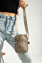 M 227 Crinkle Fabric Unisex Small Shoulder Bag, Phone Holder - 3