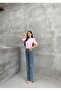 Belted Stone Detail Lycra Palazzo Wide Leg Jeans - 6