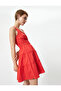 Mini Dress Thick Straps Ruffle and Gipe Detailed Buttoned Lined - 2