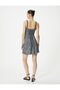 Floral Mini Dress Hanging Frilly Lined Viscous Fabric with Bow Detail - 4