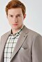 Men's Beige Knitted Mono Collar Double Slit Lycra 6 Drop Slim Fit Classic Jacket 1002240138 - 6