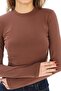 Stretch Fabric Cotton Crop T-Shirt - Slim Fit - Light Brown - 7