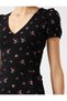 Floral Dress with Back Window Detail V-Neck Slit - 5
