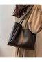 Women's Black Magnetic Hand and Shoulder Bag - 5