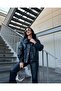 Black Leather Jacket - Women'S, Double Pockets and Snaps - 4