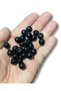 10 Mm 100 Pieces Decorative Plastic Lamb Beads - Black Color - Wide Hole