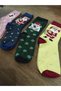 Women's Christmas Socks 4 Pairs Cotton Patterned New Year's Gift - 3