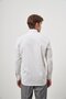Men's White Long Sleeve Checkered Pattern Half Italian Pocket Comfort Fit Shirt 1004245193 - 3