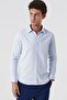 Men's Dark Blue Long Sleeve Cotton Lycra Slim Fit Shirt 1004240193 - 3