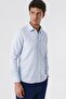 Men's Dark Blue Long Sleeve Cotton Lycra Slim Fit Shirt 1004240193 - 5