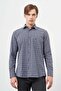 Men's Dark Khaki Long Sleeve Plaid Pattern Pocket Cotton Comfort Fit Shirt 1004245212