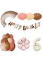 Pink Daisy Foiled Retro Age Ballon Birthday Party Set Decoration - 4