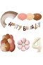 Pink Daisy Foiled Retro Age Ballon Birthday Party Set Decoration - 3